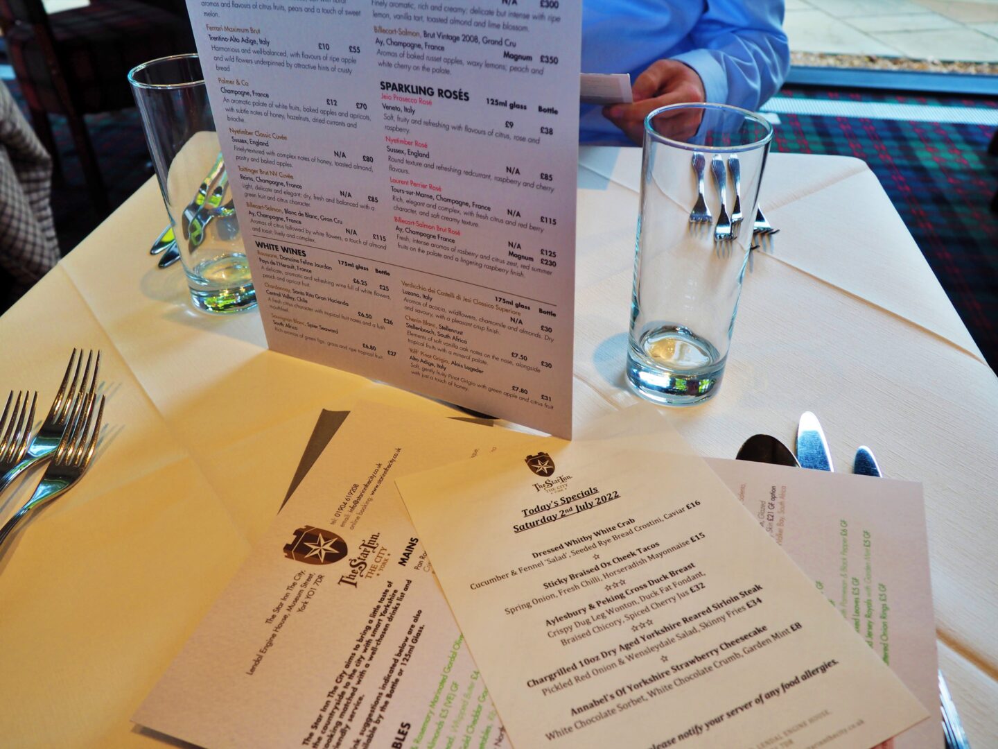 The Star Inn The City - Menus