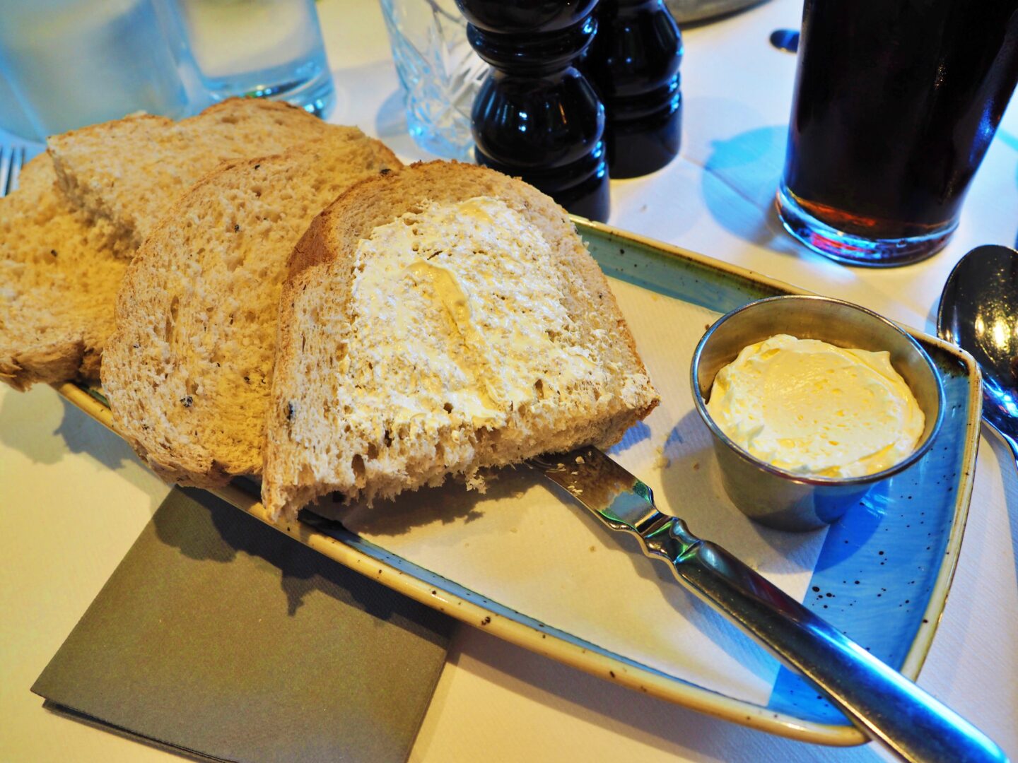 Artisan Bread and butter on a plate