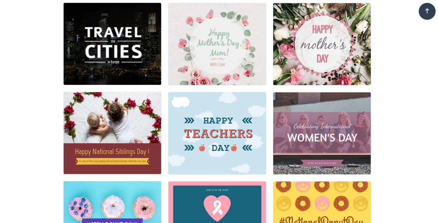 A screenshot of Social Graphics templates within the Visme tool