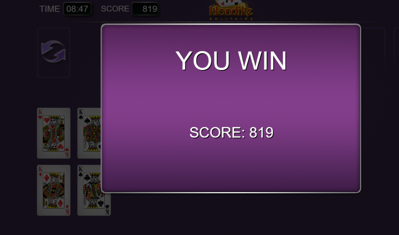 Klondike - Classic Solitaire - You Win