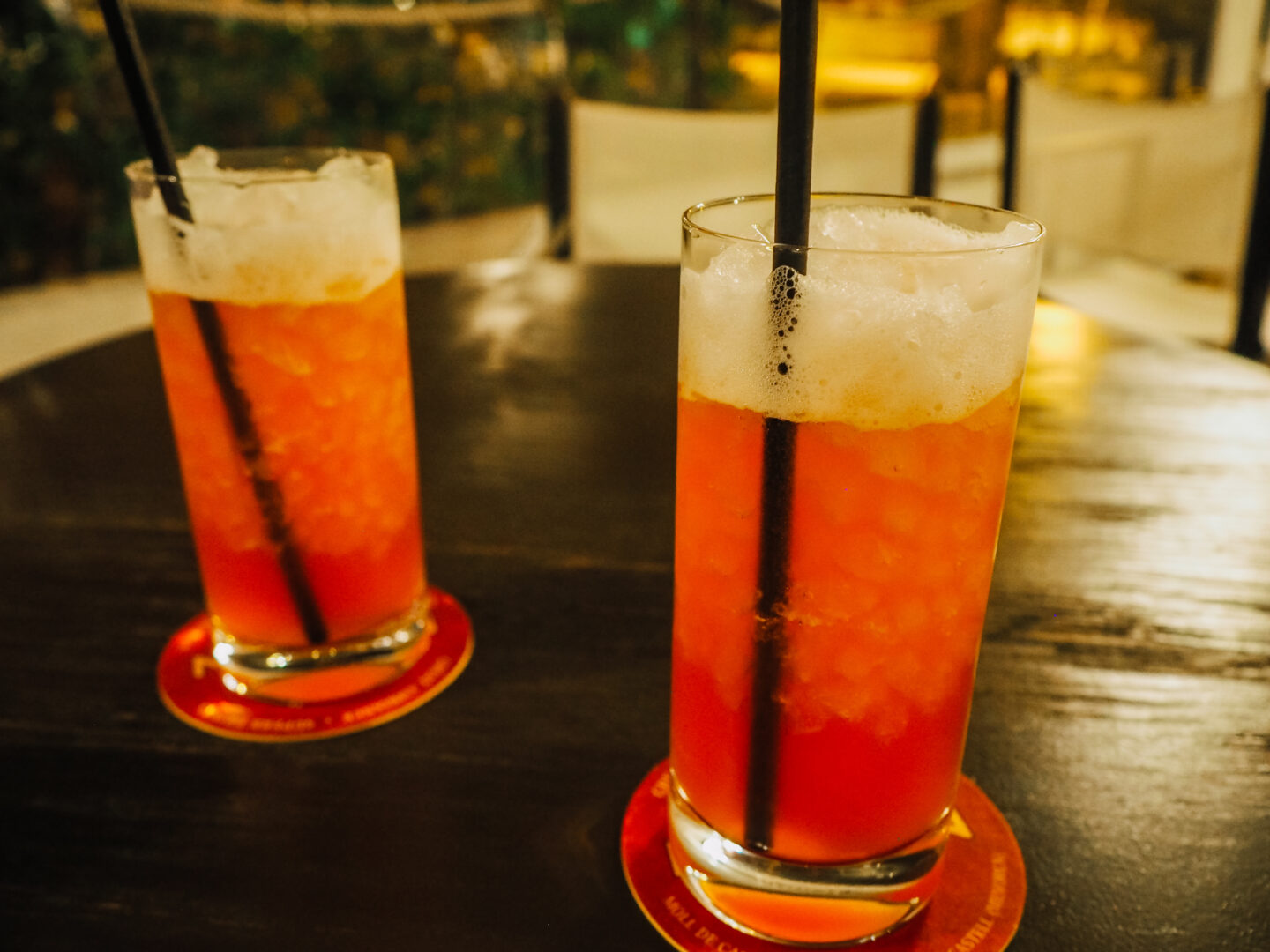Two red cocktails at Bar Lemon