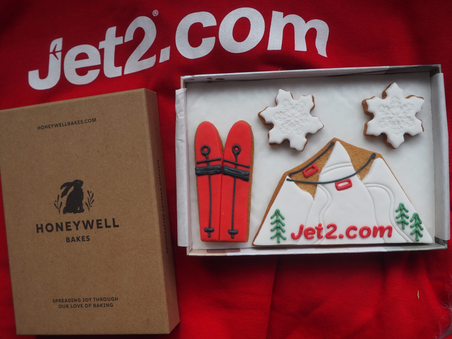 Jet2 themed Gingerbread biscuits, which were included in the goodie bag from Jet2.